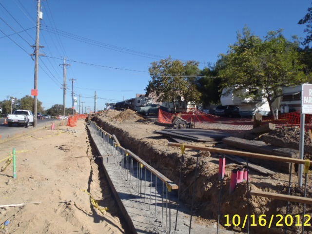 Preparing for new retaining wall at Pratt and Aubu